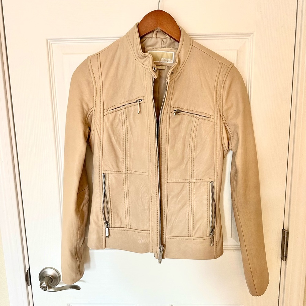 Michael Kors Tan Leather Jacket